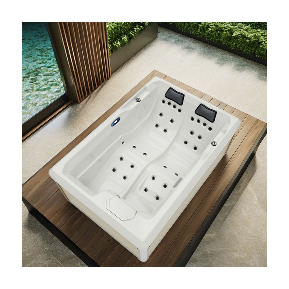 Modern Design Rectangular Hot Spa Bathtub 2 Adults Massage Outdoor Whirlpool Bathtub Hot Tub